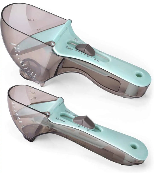 Adjustable Measuring Spoons with Magnetic Snaps - Set of 2 - Merchoria
